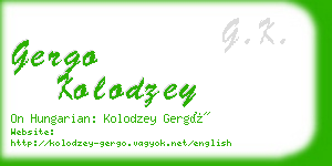 gergo kolodzey business card